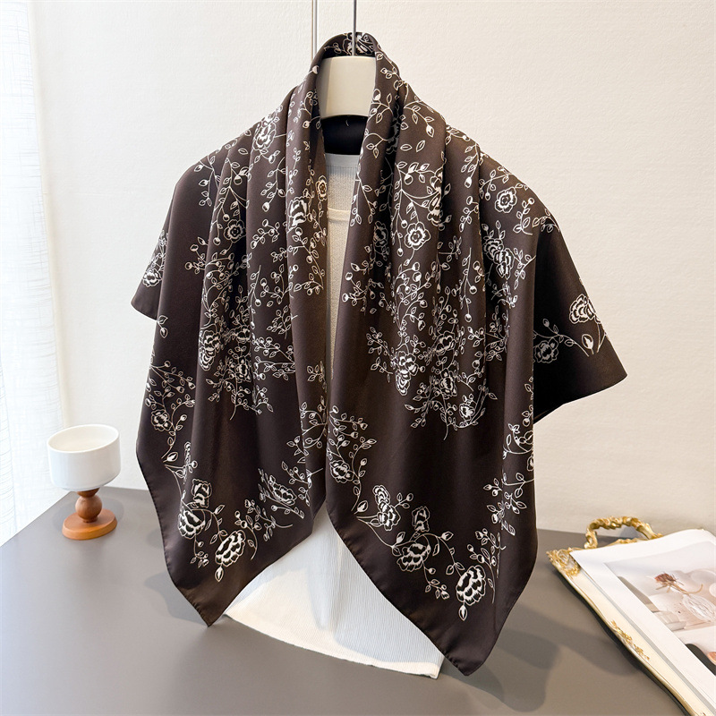 Face Scarf Mask - Syal Persegi 90X90Cm Antik Mewah untuk