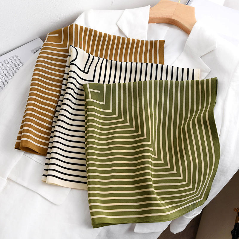 Silk Tie Striped - Syal rambut kepala leher sutra 100%