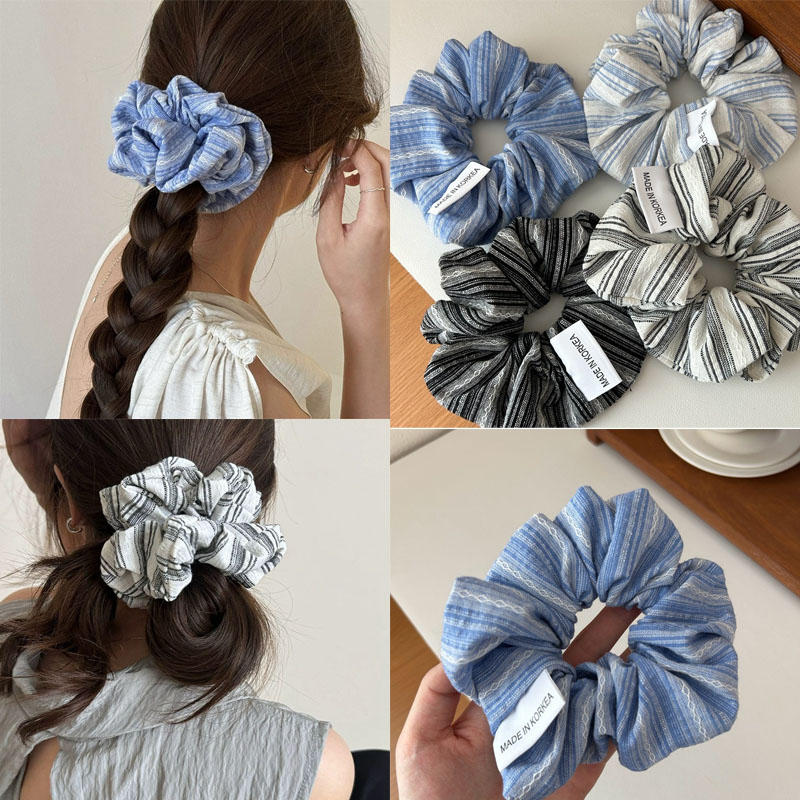 Silk Tie Striped - 2024 ikat rambut bergaris Fashion Korea