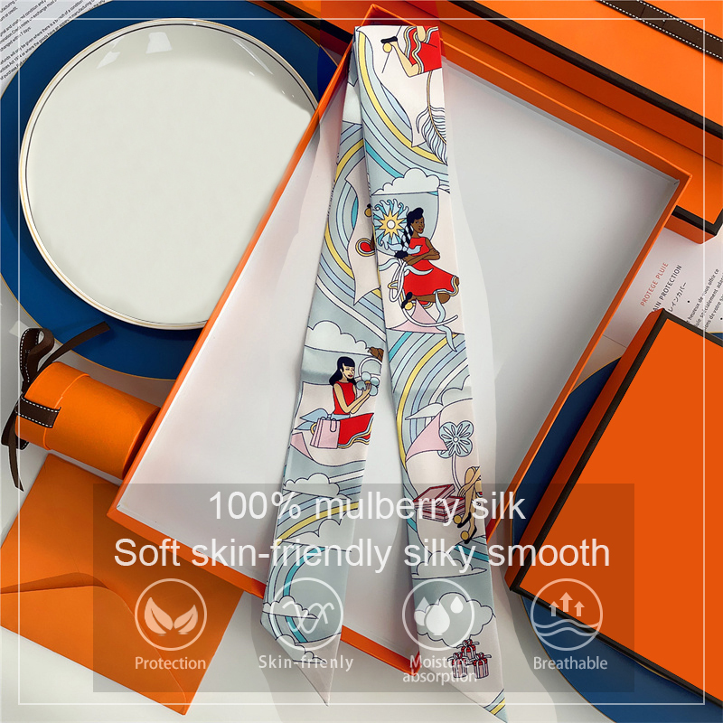 Silk Neck Scarf - Syal Sutra Murbei 100% Wanita untuk