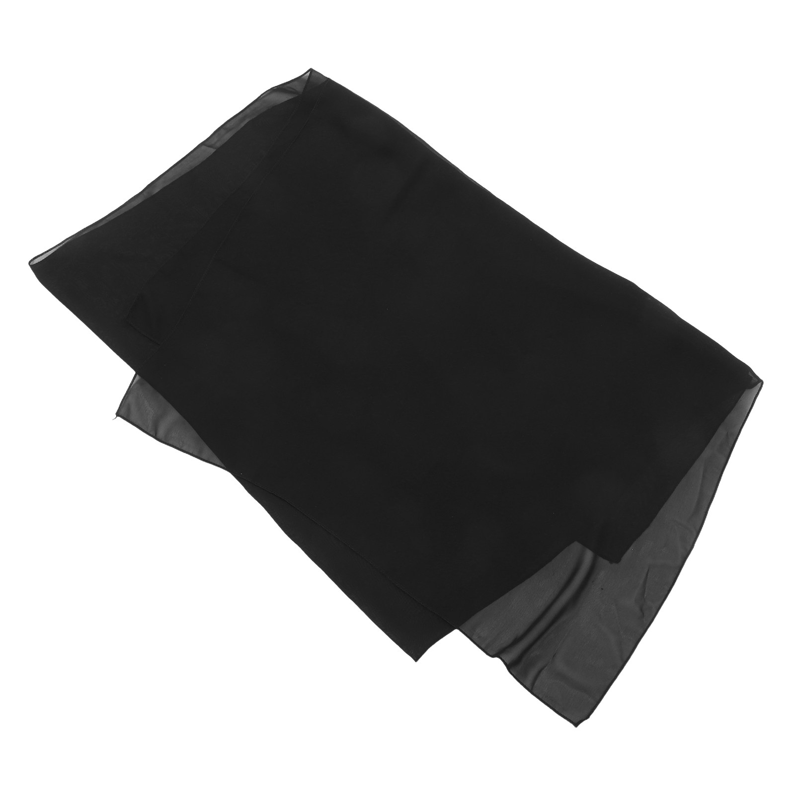 Stole Wedding Shawl - Selendang Pernikahan Chiffon 200x70cm Hitam Elegan,