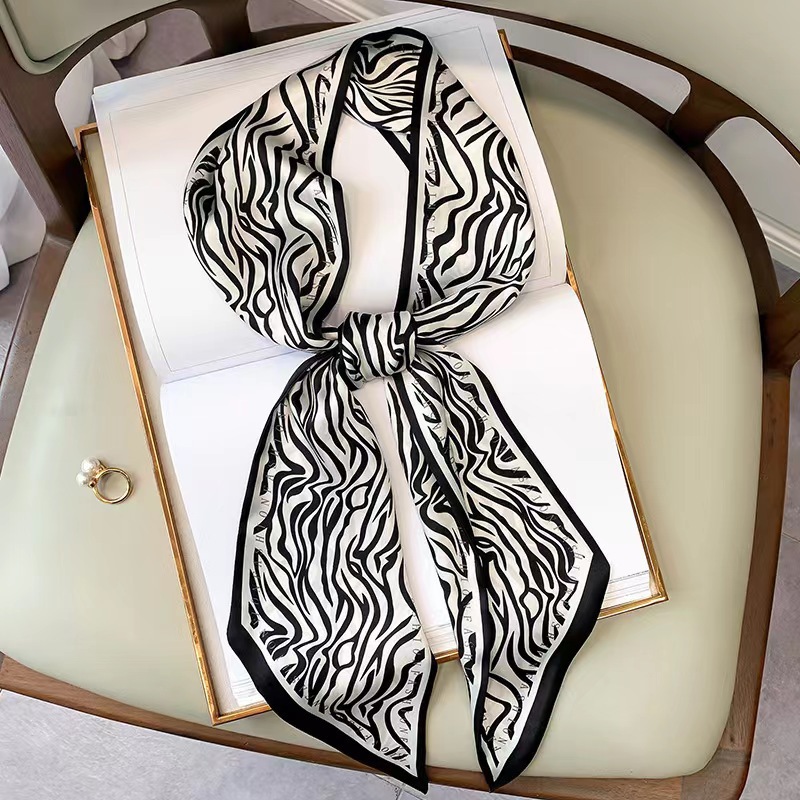 Silk Tie Striped - Syal Sutra Motif Zebra Mewah untuk