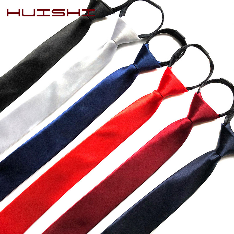 Skinny Tie Men - HUISHI Mens Ritsleting Dasi Kurus 5Cm