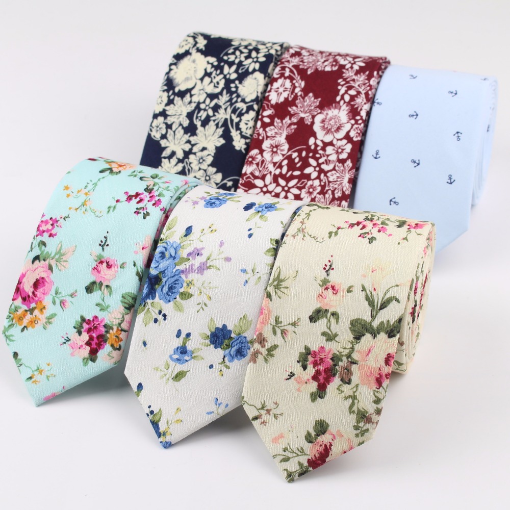 Skinny Tie Men - Katun Warna-warni Dasi Dasi Sempit Paisley