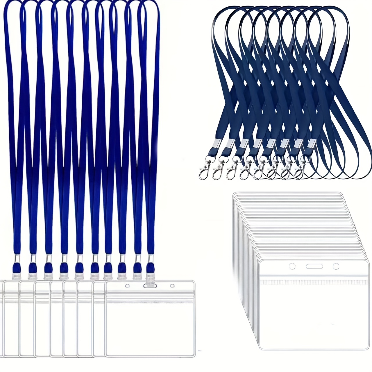 Lanyard Badge Holder - 10 Set Tempat Kartu ID PVC
