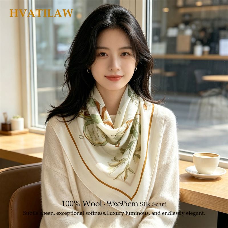 Pashmina Wrap Large - Syal Wol 100% Wanita Mewah Musim