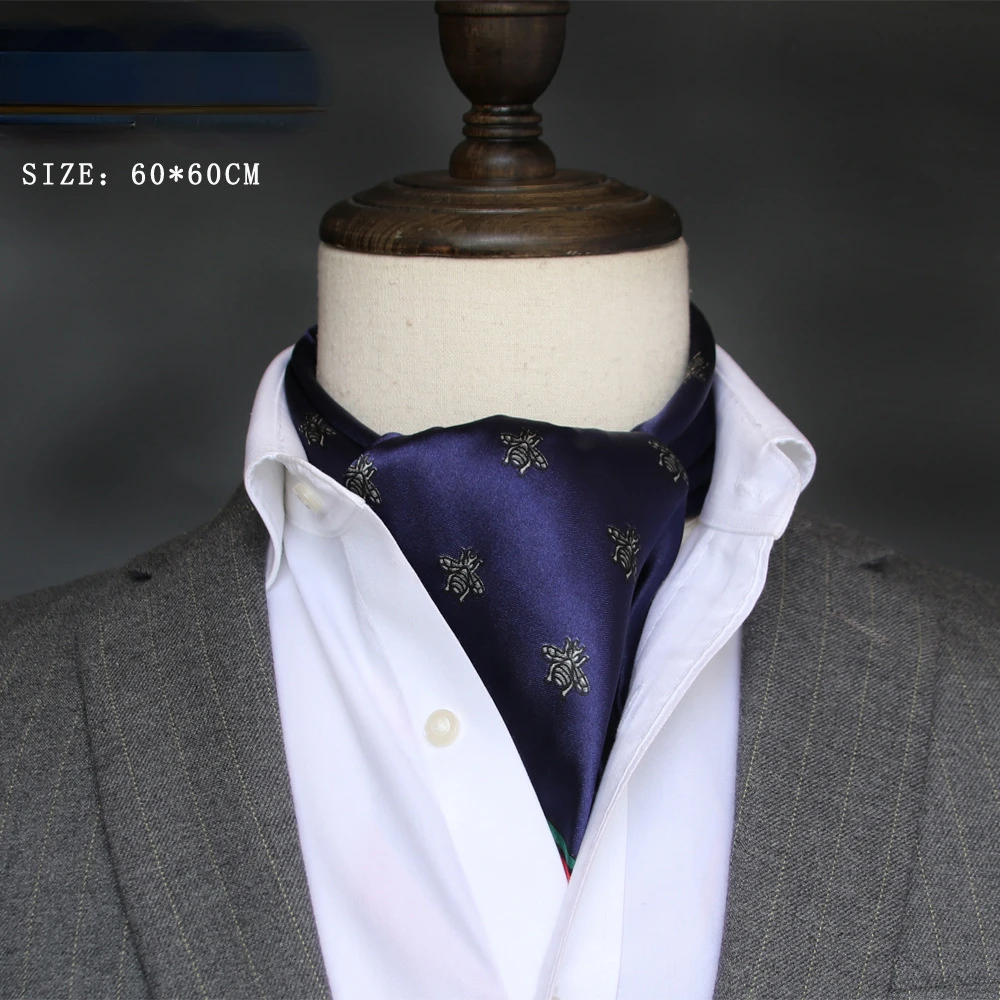 Ascot Neck Scarf - Syal sutra pria Inggris syal sutra
