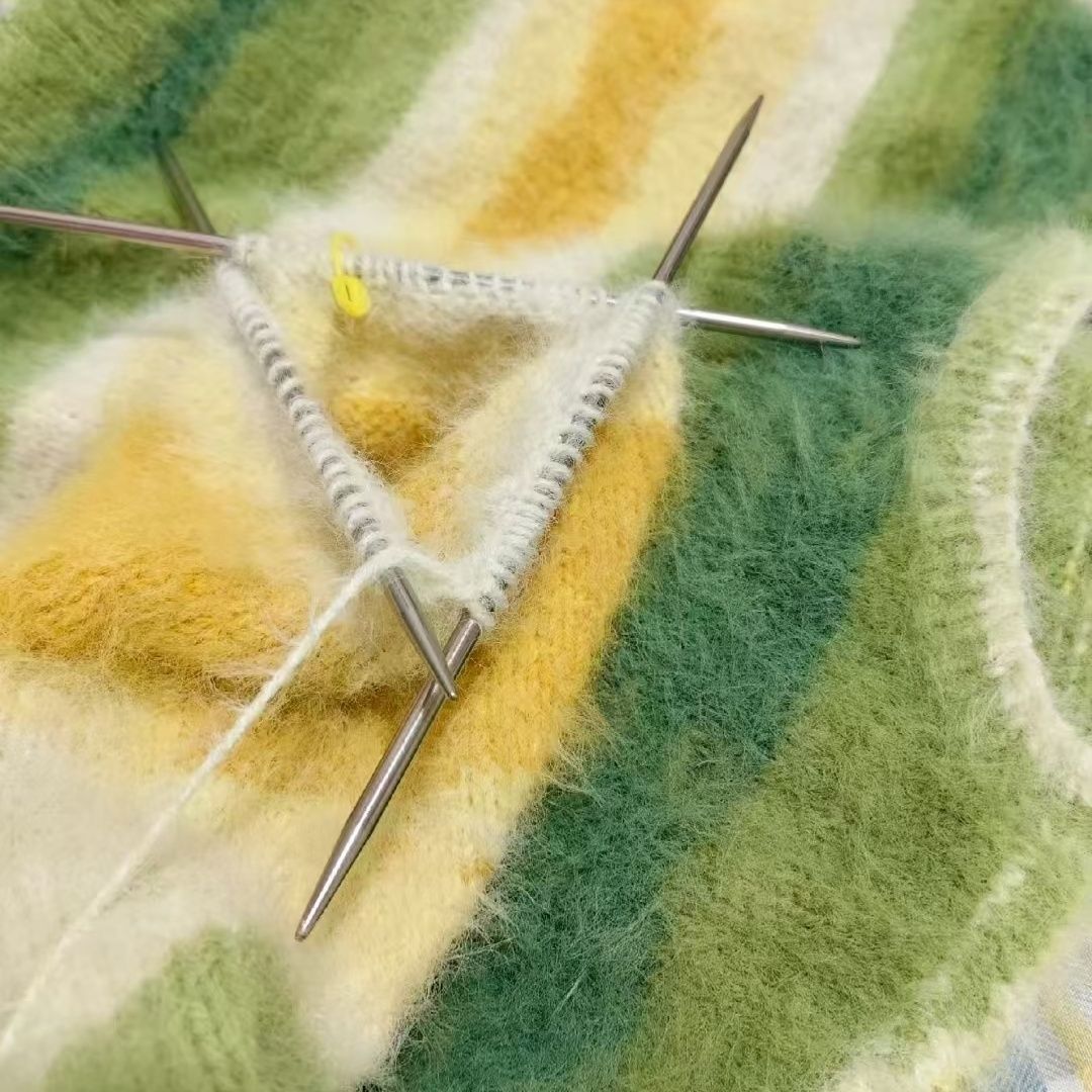 Woven Scarf Blanket - Benang Wol Mohair Gradasi, Pewarnaan Campuran,