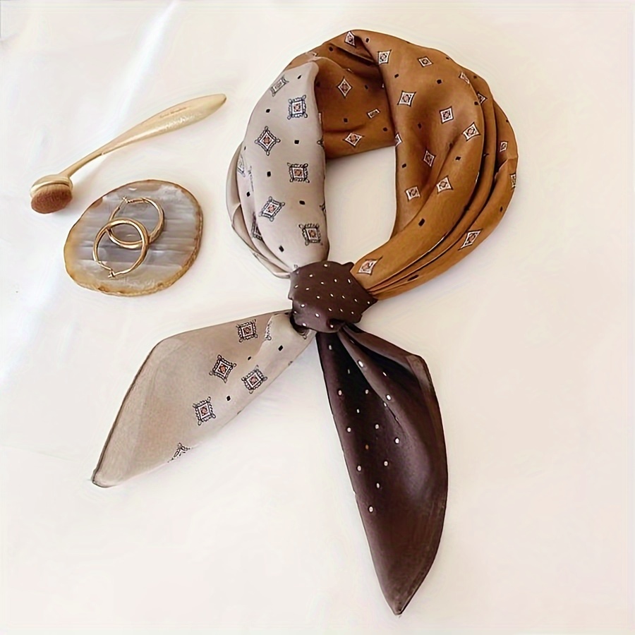 Scarf Silk Square - Syal Sutra Persegi Wanita Gambar Cetak