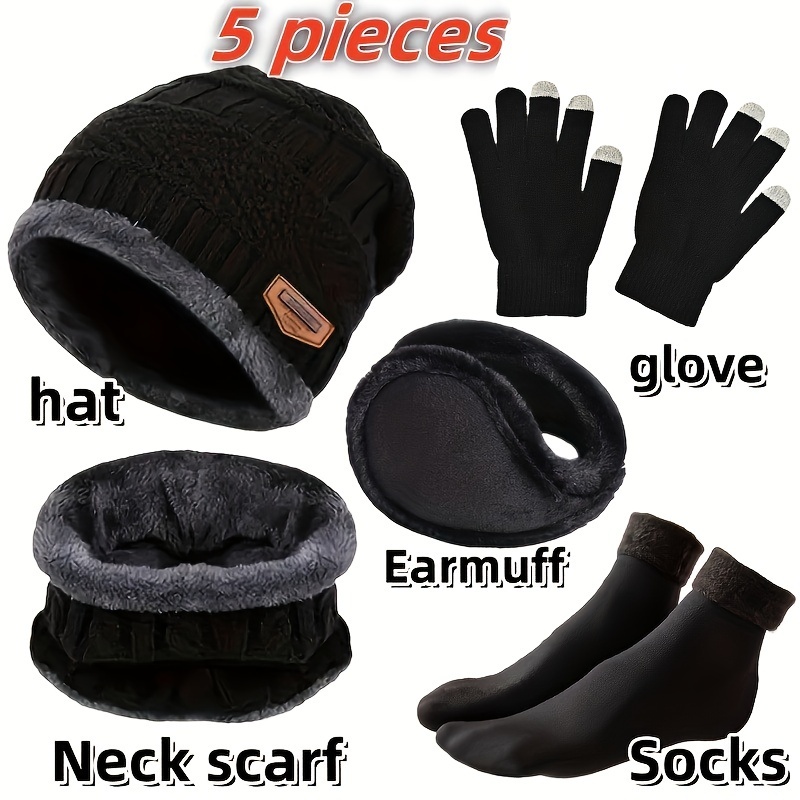 Muffler Men Wool - Topi musim dingin pria, syal musim