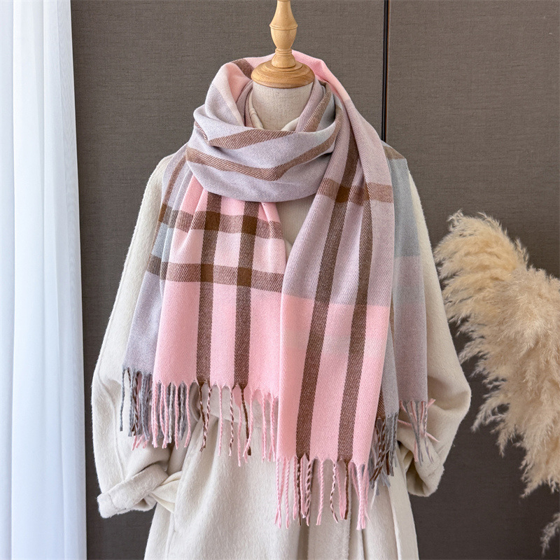 Selendang Wanita Motif Kotak-k - Pashmina Wrap Large ulasan dan harga