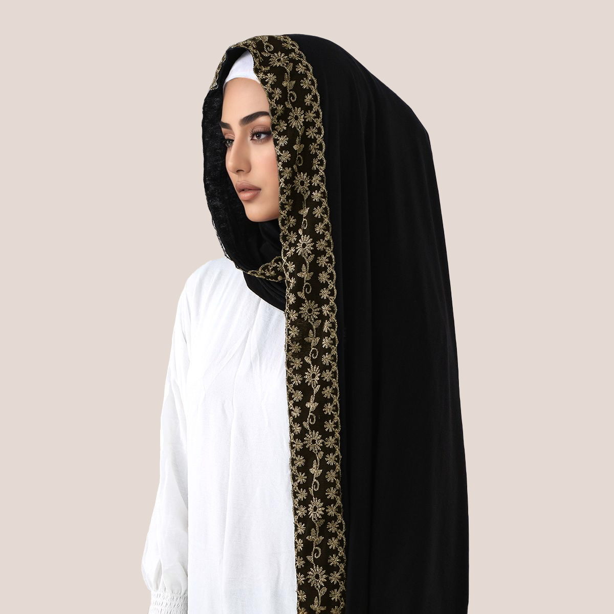 Hijab Muslim Jersey Katun Bord - Head Wrap Turban ulasan dan harga