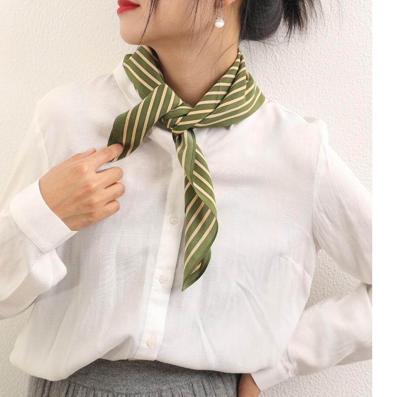 Syal rambut kepala leher sutra - Silk Tie Striped ulasan dan harga