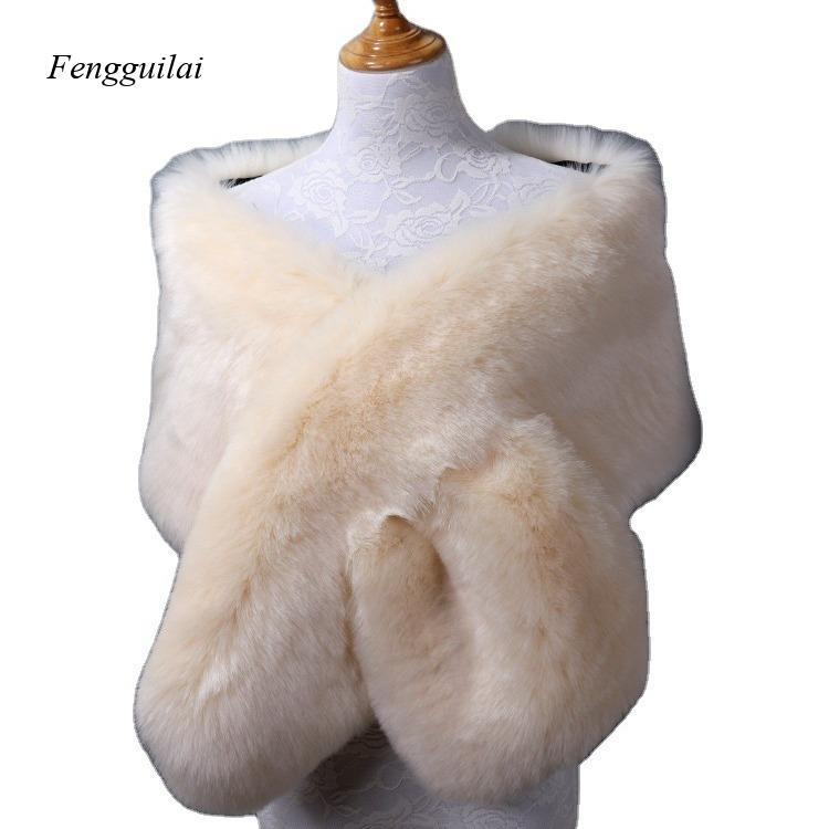 Selendang Bulu Imitasi Putih W - Stole Wedding Shawl ulasan dan harga