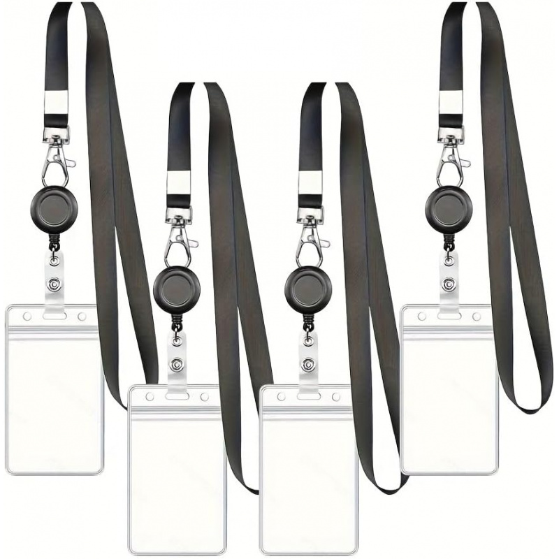4 Buah Tali Lanyard Hitam Dapa - Lanyard Badge Holder ulasan dan harga