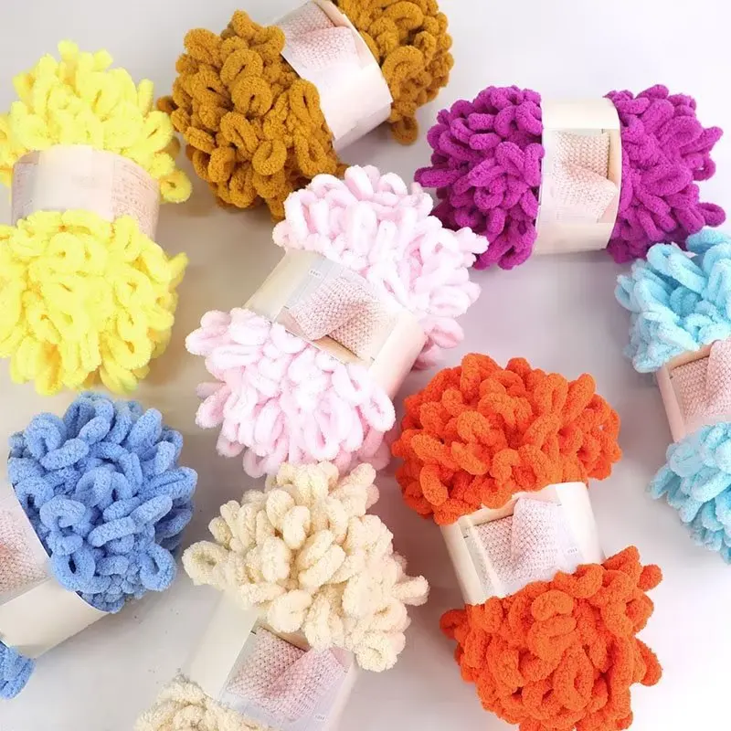 100g/bola jari Loop benang Puf - Woven Scarf Blanket ulasan dan harga