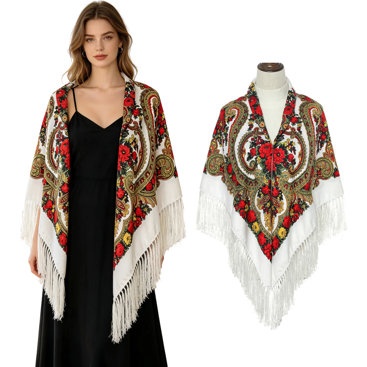 Syal Persegi Rusia Baru 130Cm  - Woven Scarf Blanket ulasan dan harga