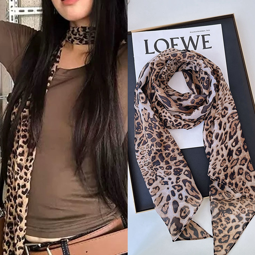 Syal Sutra Panjang Kecil Macan - Ascot Neck Scarf ulasan dan harga