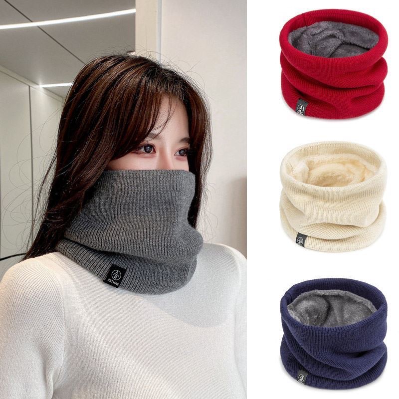Syal Leher Tebal Mewah Rajutan - Infinity Scarf Knit ulasan dan harga