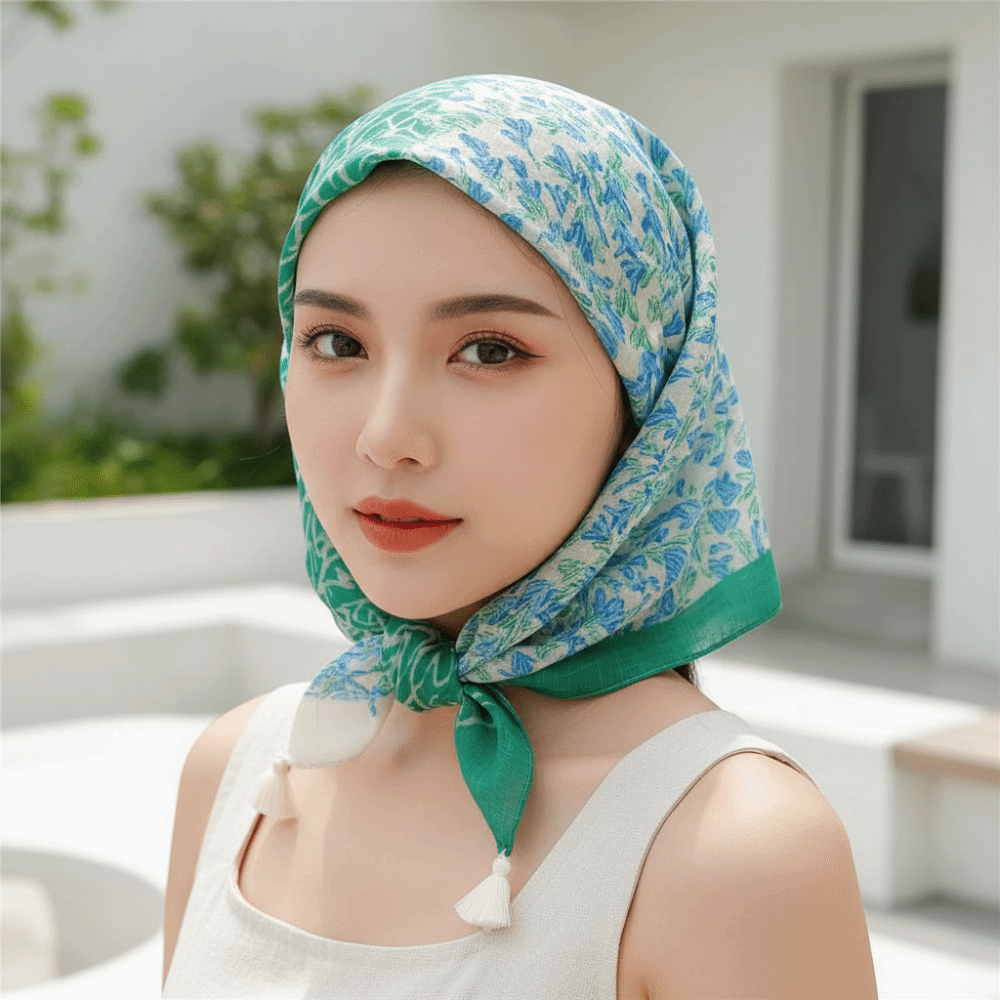 Syal Persegi Katun-Linen 60x60 - Bandana Cotton ulasan dan harga