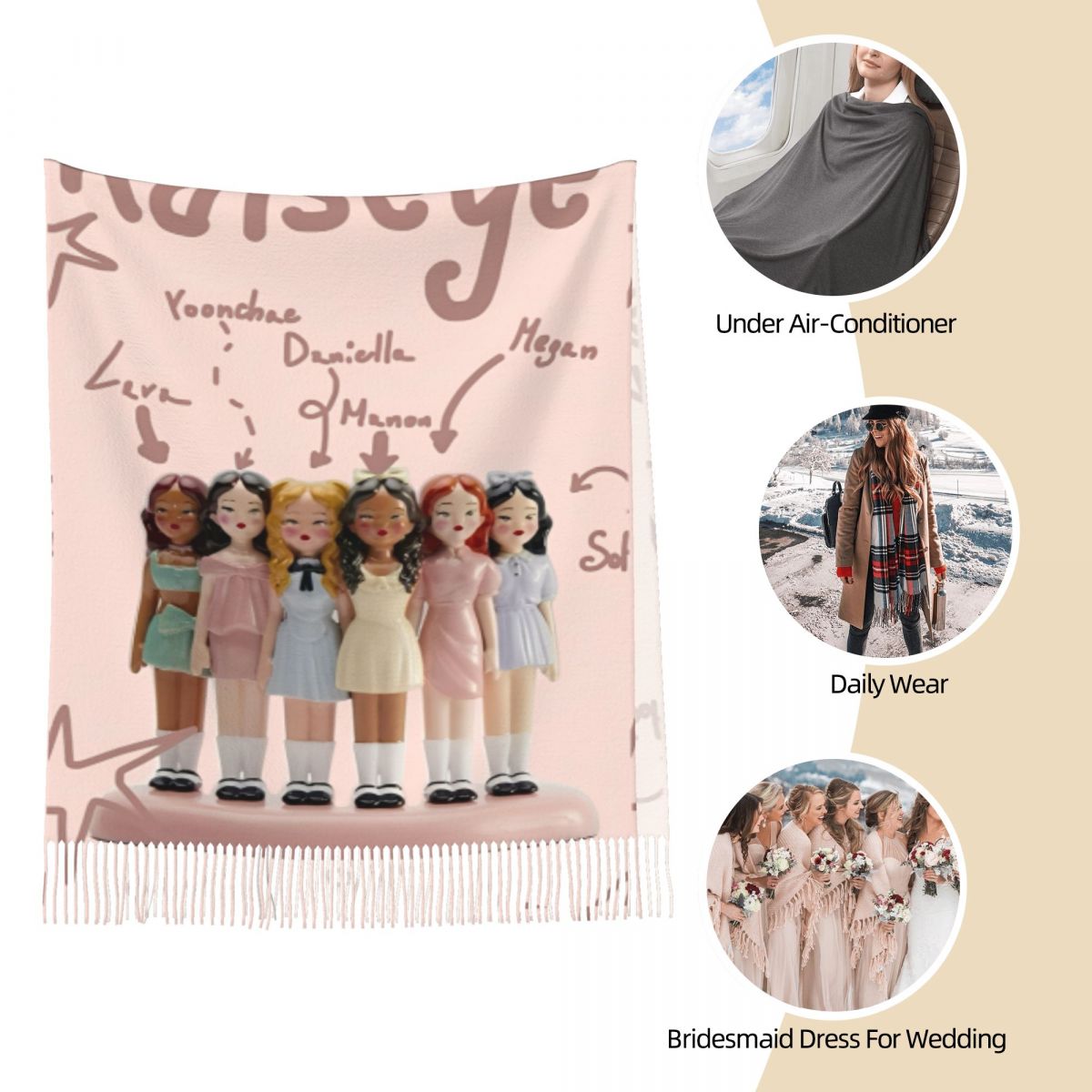 Katseye Kpop Idol Shawl Wrap W - Pashmina Wrap Large ulasan dan harga