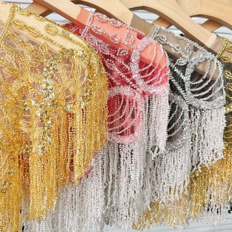 G92D Bordir Payet Manik-manik  - Stole Wedding Shawl ulasan dan harga