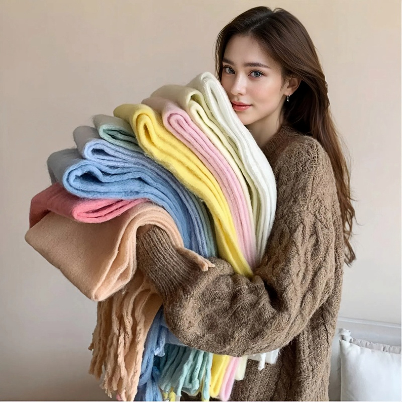 Syal Musim Dingin untuk Wanita - Woven Scarf Blanket ulasan dan harga