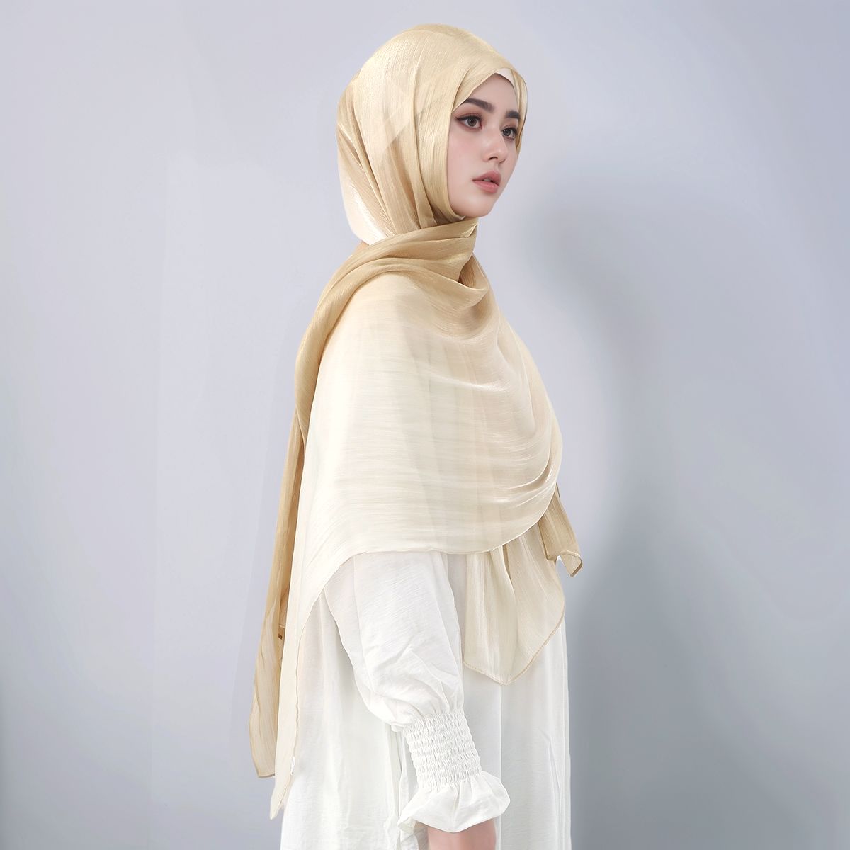 Hijab Sutra Berkilau Gradient  - Head Wrap Turban ulasan dan harga