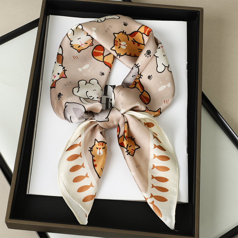 Syal persegi kucing gemuk syal - Silk Neck Scarf ulasan dan harga