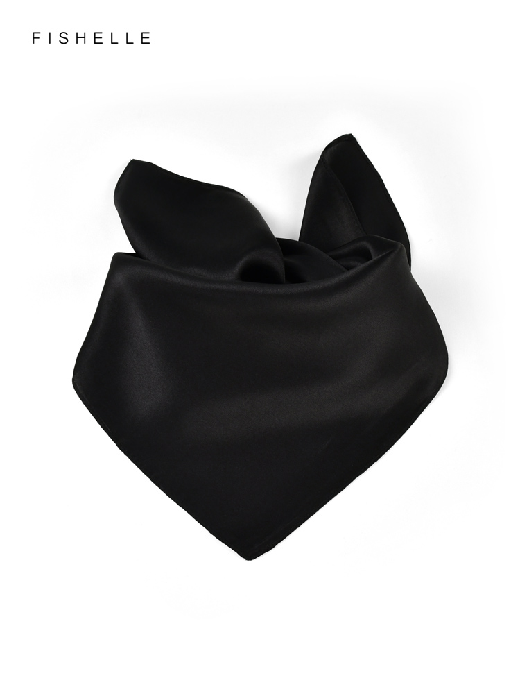 Syal Sutra Murni Hitam Warna P - Silk Neck Scarf ulasan dan harga