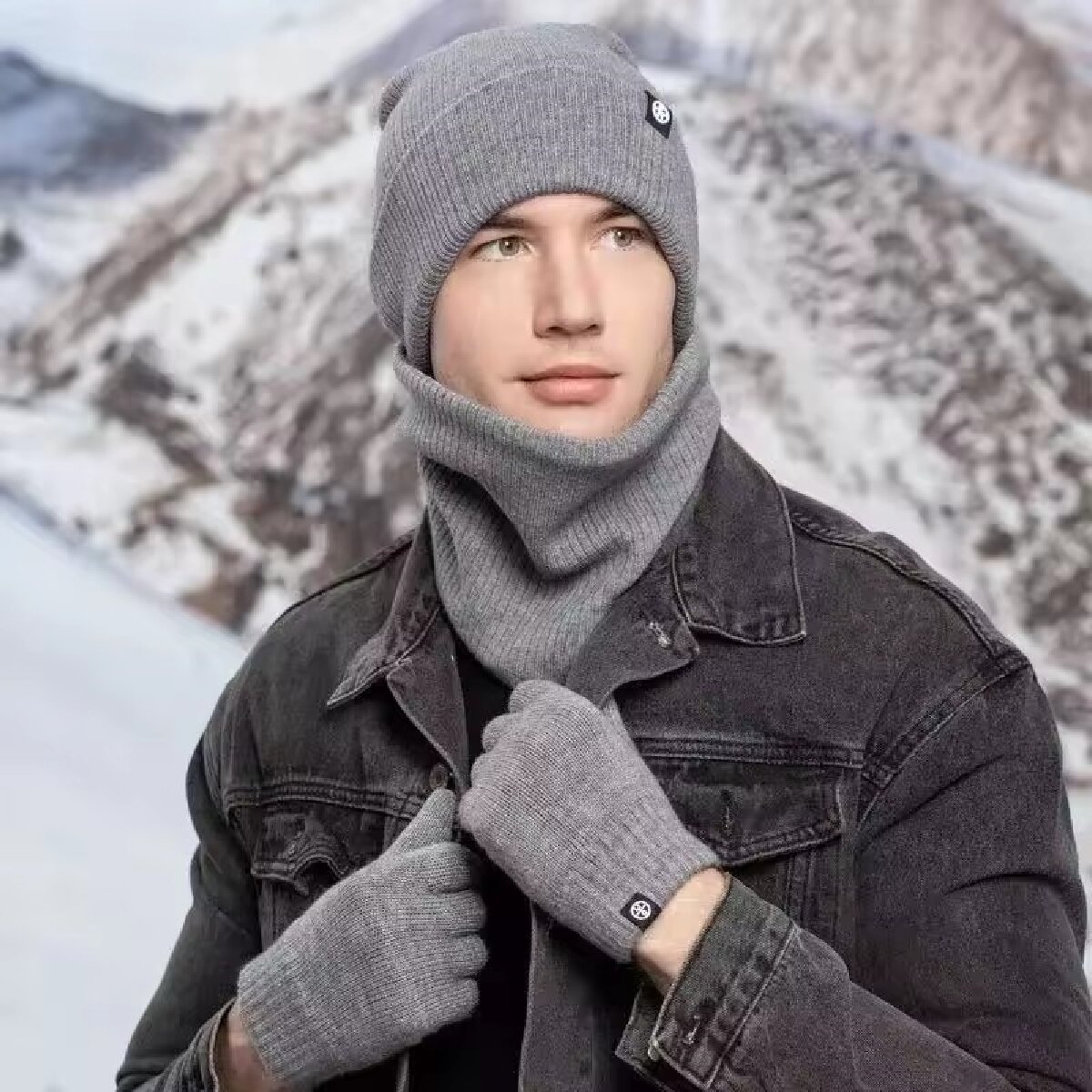 Topi kupluk Musim Dingin Pria  - Muffler Men Wool ulasan dan harga