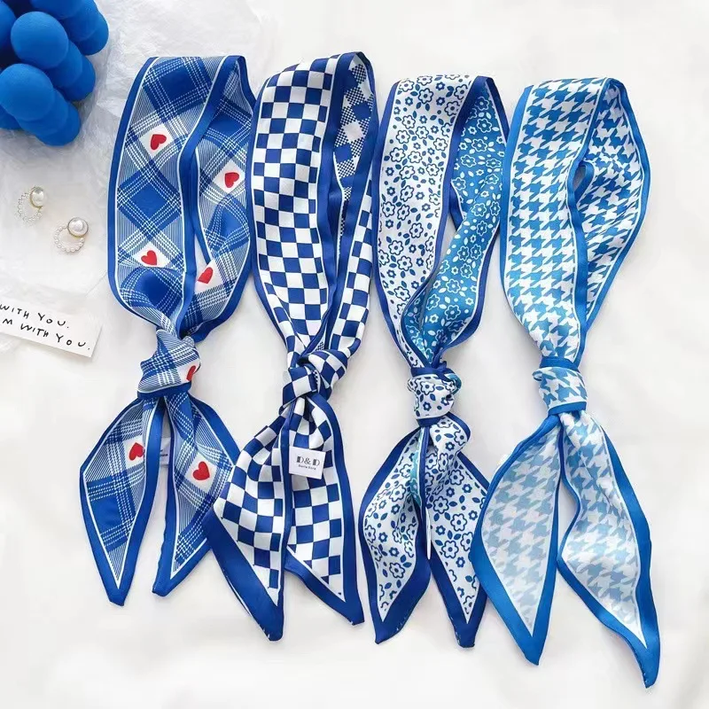 Syal sutra biru Klein, ikat ke - Bandana Cotton ulasan dan harga