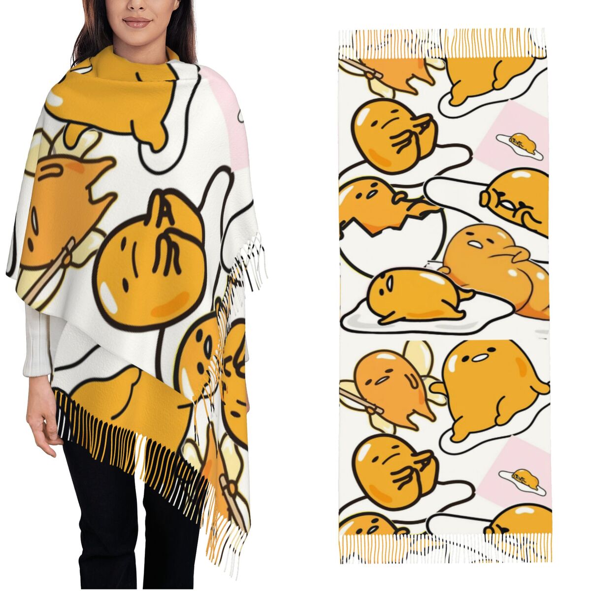 Syal Kartun Telur Lucu Gudetam - Pashmina Wrap Large ulasan dan harga