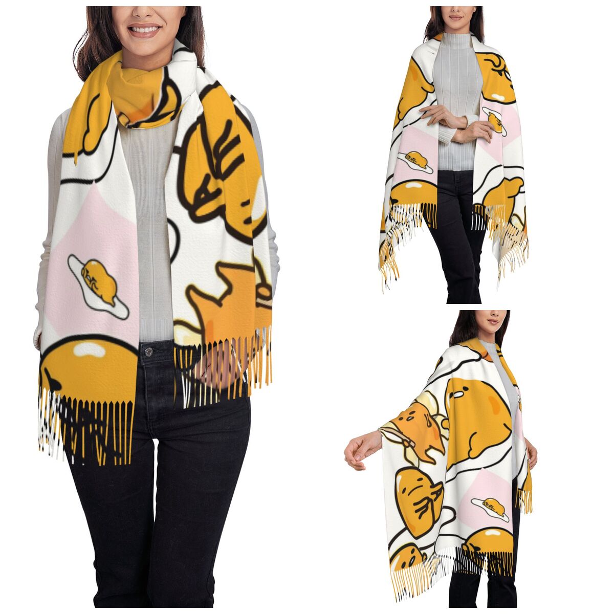 Syal Kartun Telur Lucu Gudetam - Pashmina Wrap Large ulasan dan harga